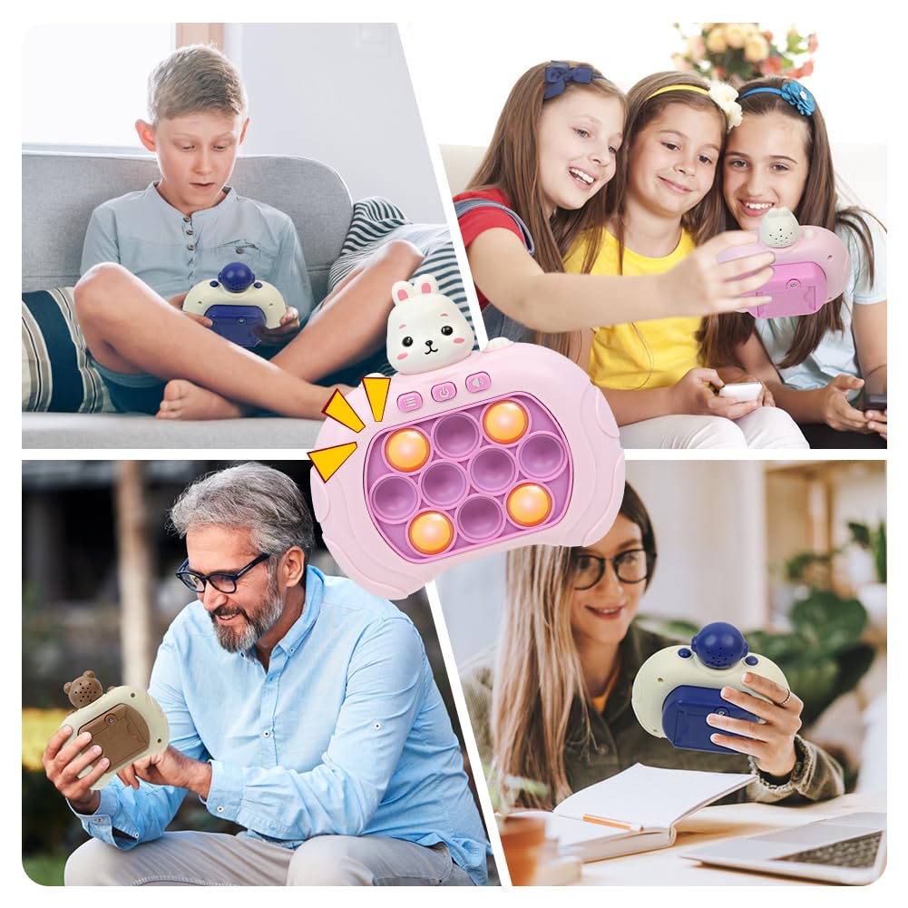Fast Push Bubble Game, Light up Fidget Toys Handheld Game Controller with 4 Modes Push Game Puzzle Game Machine Stress Relief Toy Fidget Game for Boys and Girls Teen(Astronaut )
