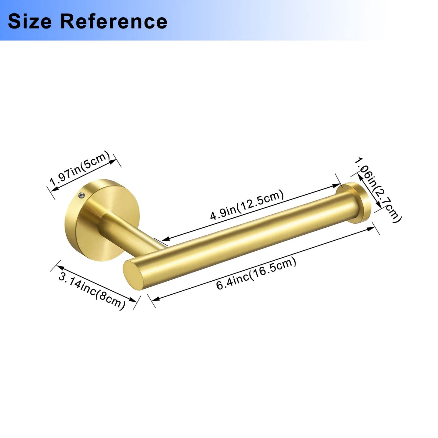 Cilee Gold Toilet Paper Holder,Bathroom Tissue Holder Paper Roll,SUS304 Stainless Steel Toilet Roll Holder for Bathroom, Kitchen, Washroom Wall Mount