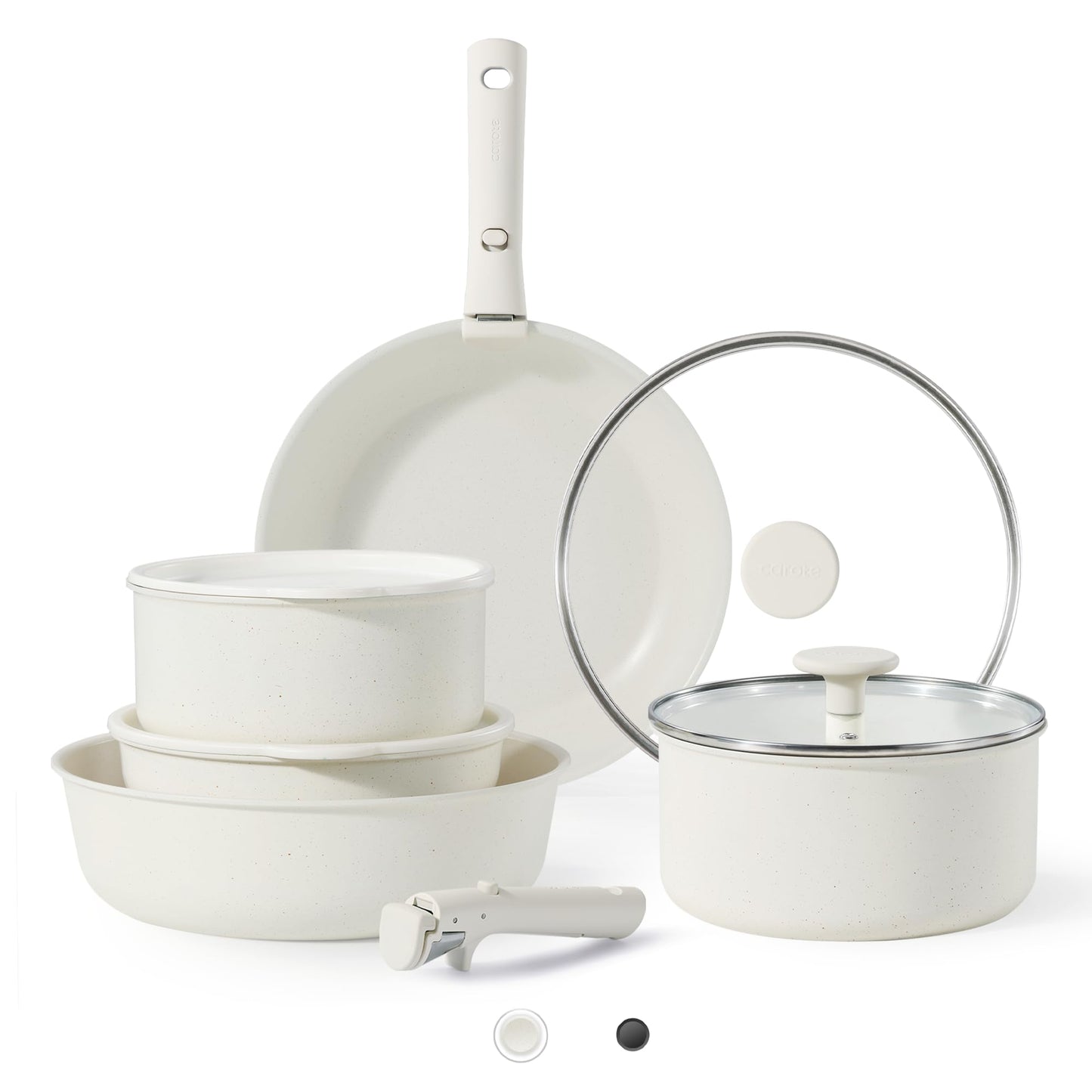 CAROTE Nonstick Cookware Set with Detachable Handle