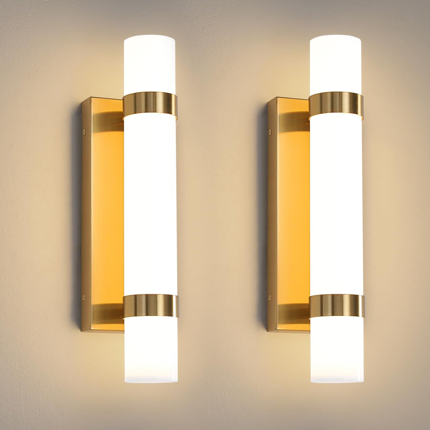 Epinl Gold Dimmable LED Wall Sconces Set of 2