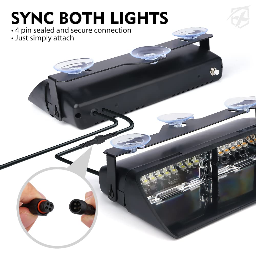 2 Pack LED Emergency Strobe Dash Lights