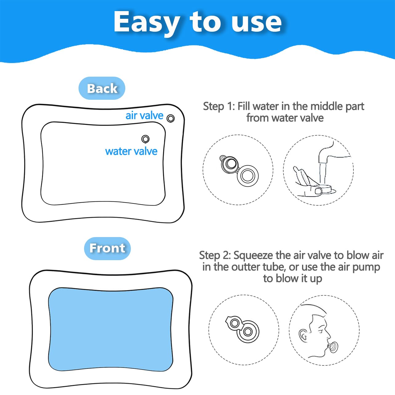 Inflatable Baby Water Play Mat for Tummy Time