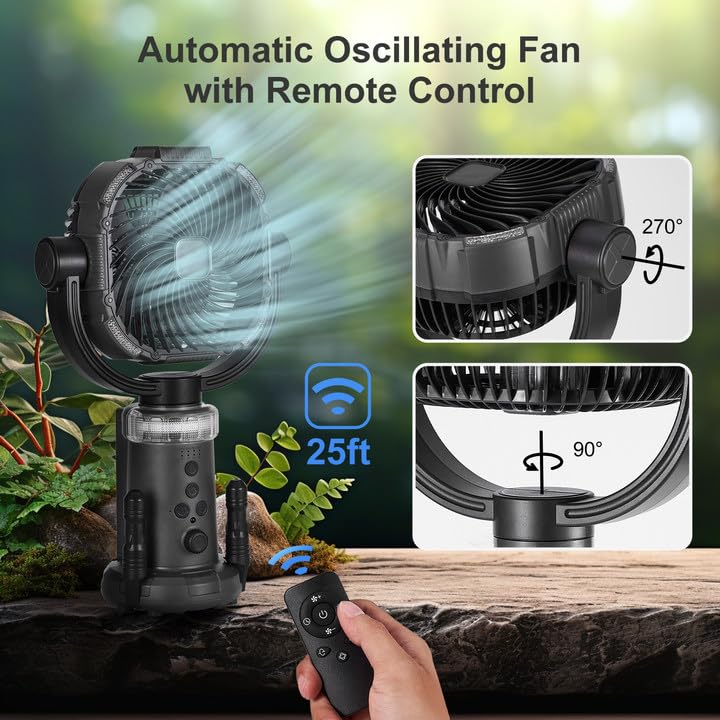 20000mAh Odoland Camping Fan with Lantern & Remote