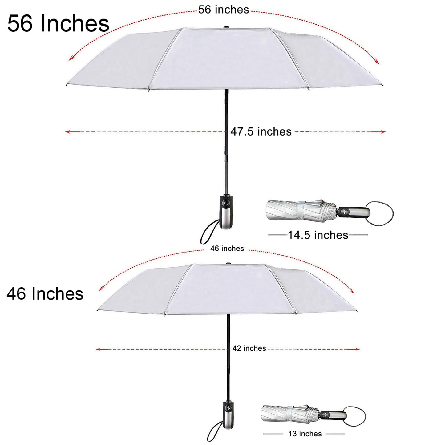 Windproof Travel Umbrella with 56" Canopy