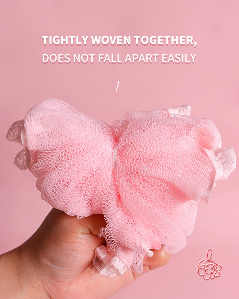 Carrie Joe Bath Loofah Sponge Soft Mesh Shower Puffs for Body Wash Bath Sponge Body Scrub for Women & Men Body Exfoliator-Bathing Accessories