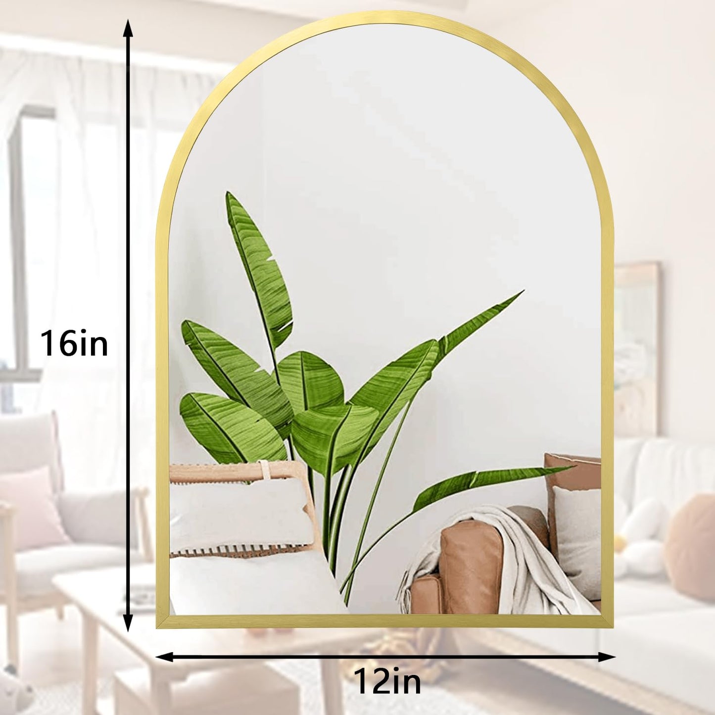 Arched Wall Mirror for Bathroom and Bedroom