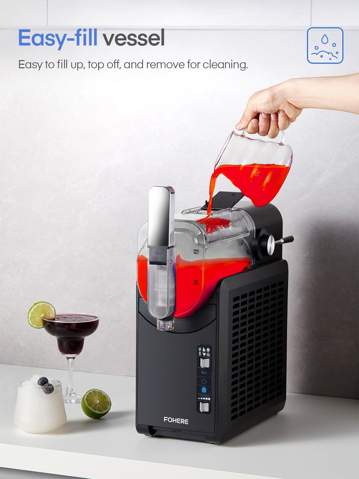 Slushie Machine with Self-Cleaning Function