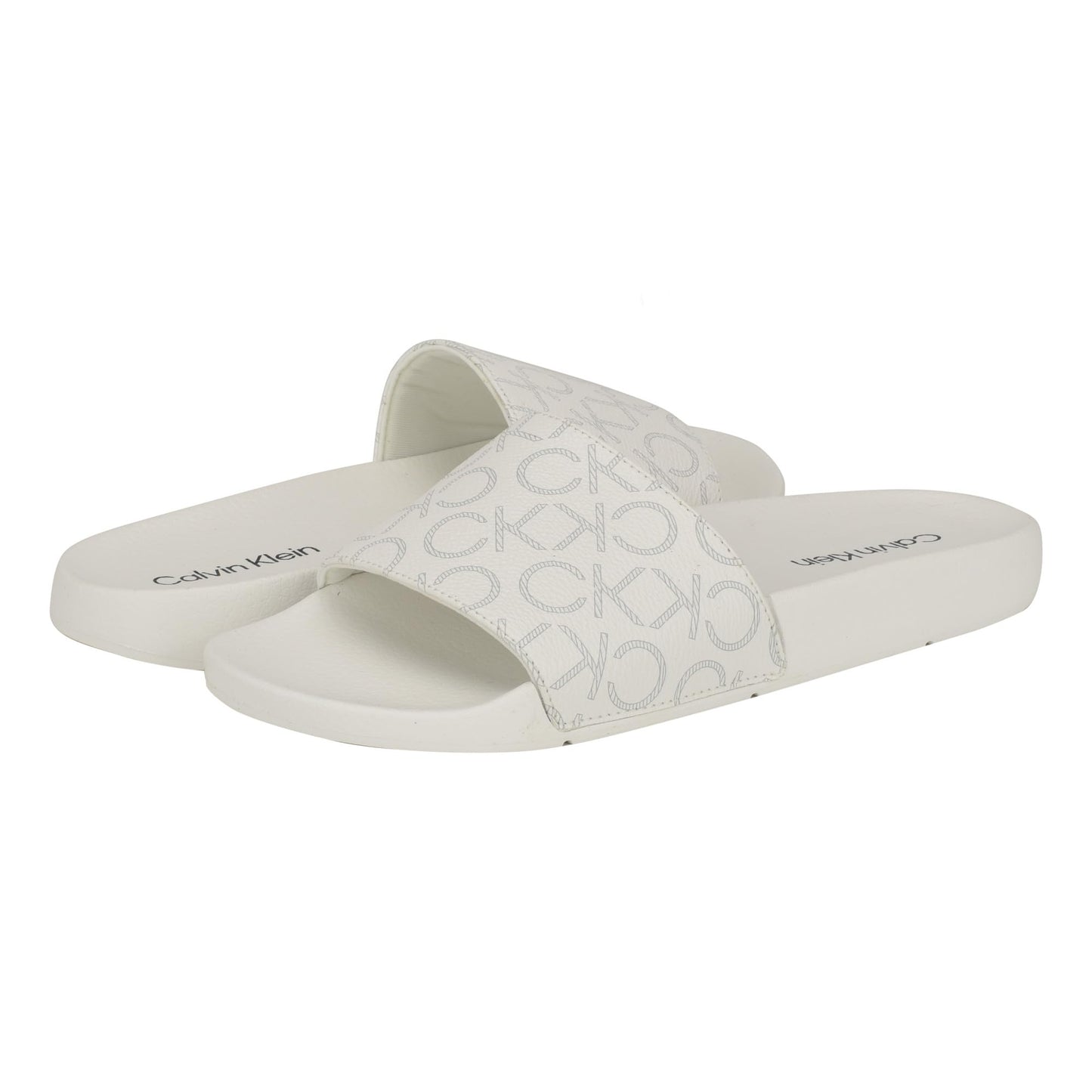 Calvin Klein Women's Athens Slide Sandal, White 140, 8