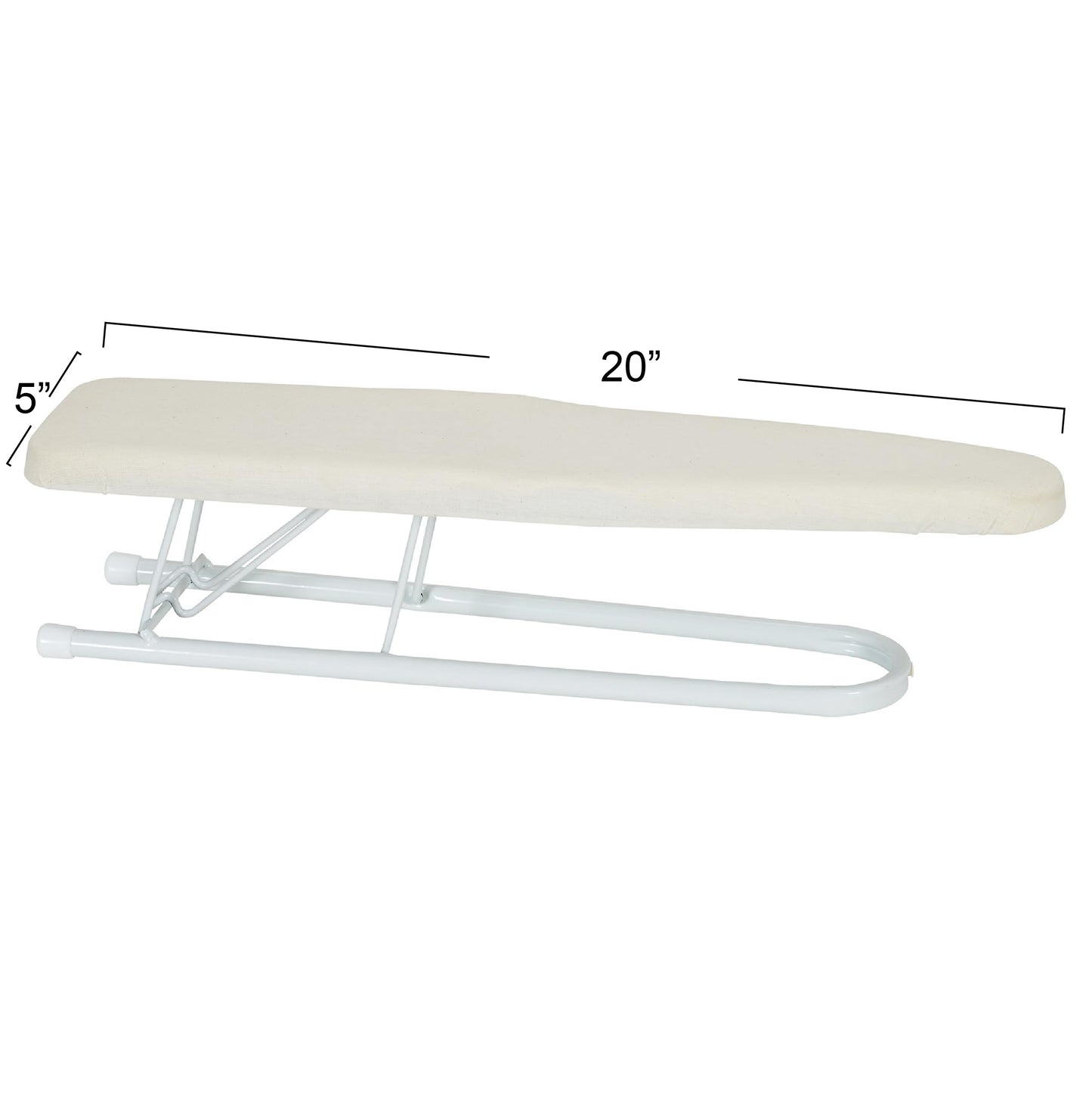 Household Essentials Basic Sleeve Mini Ironing Board | Natural Cover and White Finish | 4.5" x 20" Ironing Surface