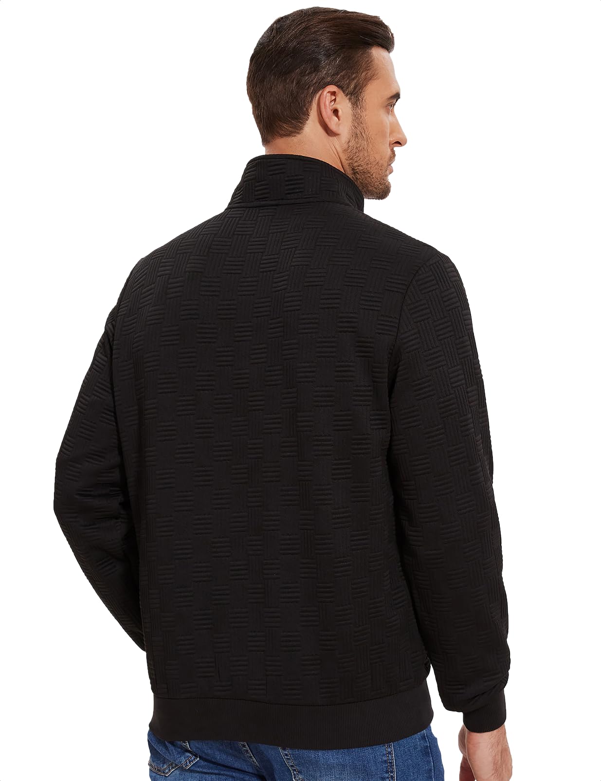 Men's Quilted Sweatshirt Pullover Long Sleeve