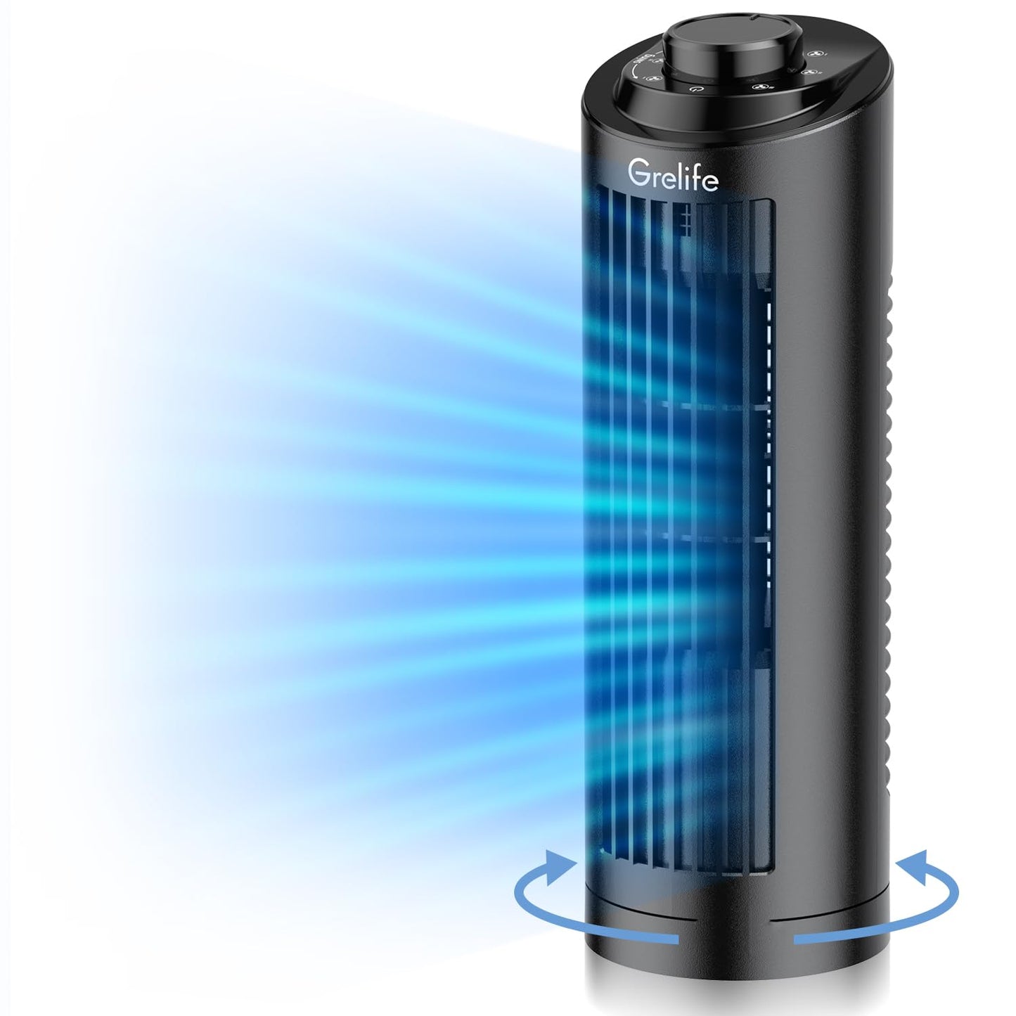 Grelife 13'' Bladeless Tower Fan with Control Panel