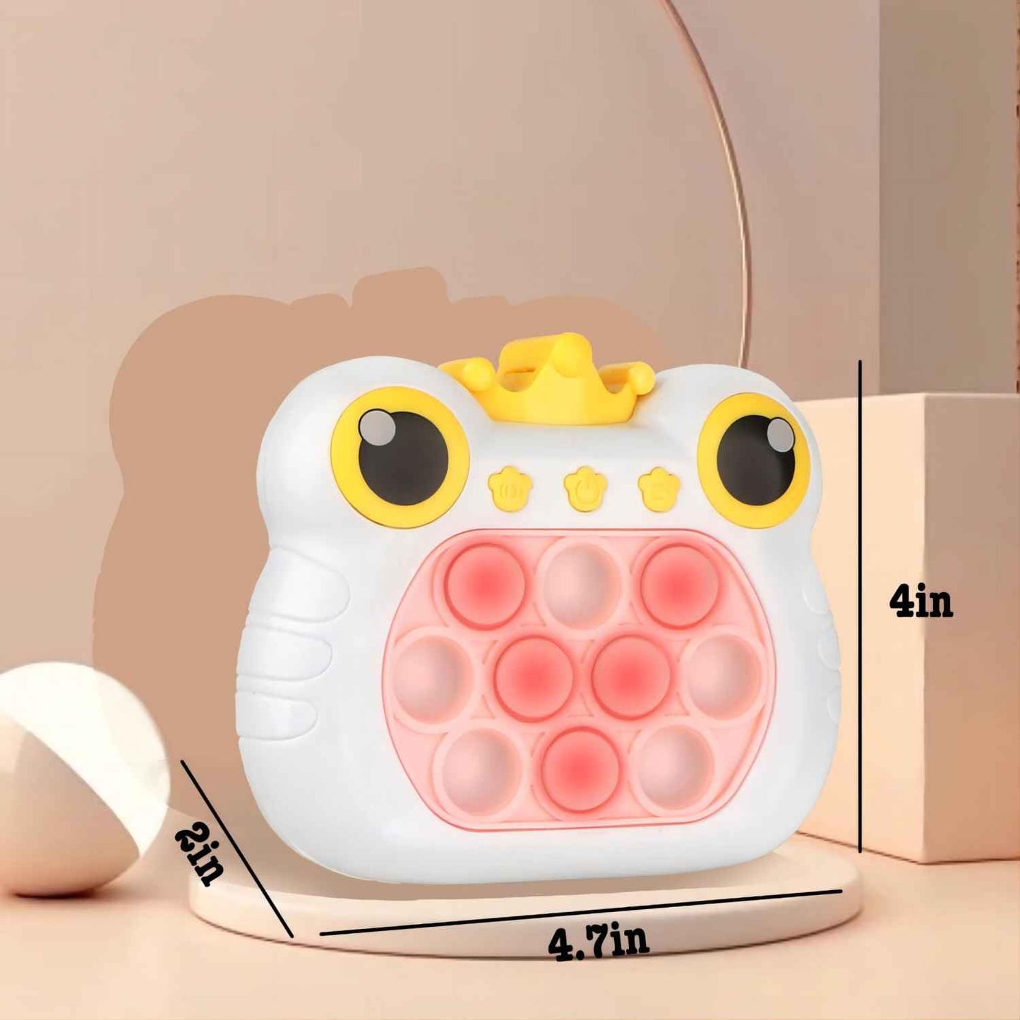 Pop Fidget Toys Handheld Game for Teens, Push Bubble Light up Puzzle Game Machine & Best Gifts for Kids, Quick Push Games Educational Sensory Toys, Stress Relief Party Favors Toy Age 3-12⌠(Frog-W)