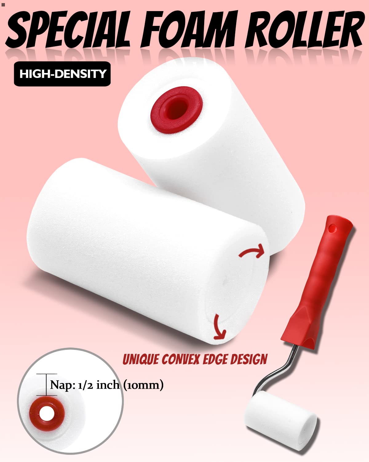 PinStone 16pcs Paint Roller Kit for Touch-Ups