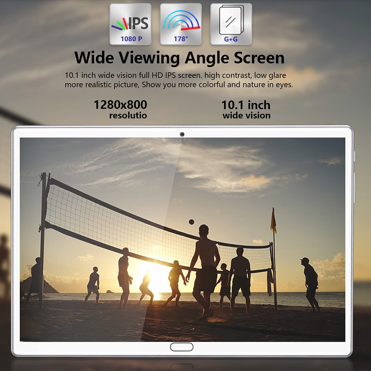 2 in 1 Tablet 10.1 Inch, Android 13.0 Tablets, 64GB/128GB ROM, Dual 4G Cellular with Keyboard, 18MP Camera, Octa-Core Processor, WiFi, GPS, Bluetooth, Google Certified Tablet PC(2024 Silver)
