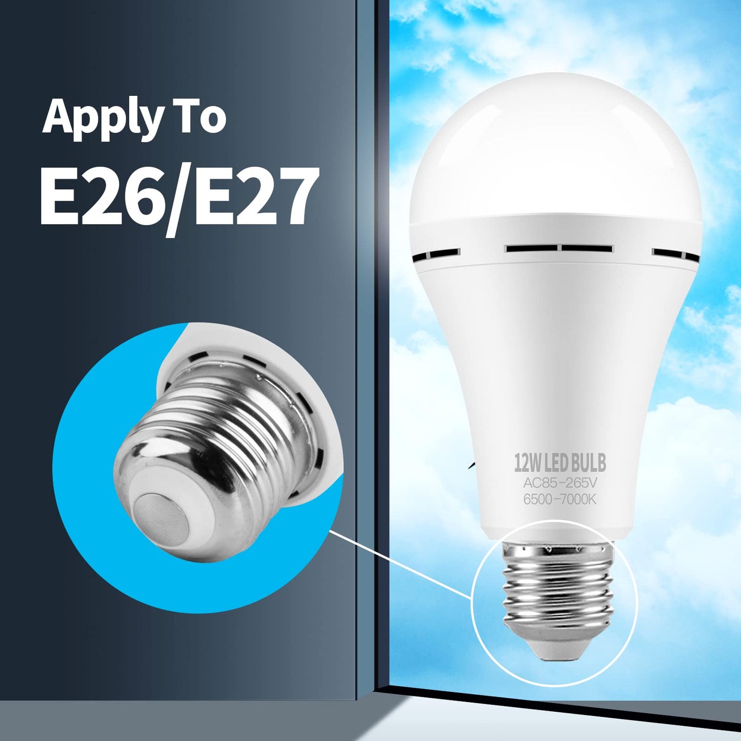 Emergency Rechargeable LED Light Bulb - 4 Pack