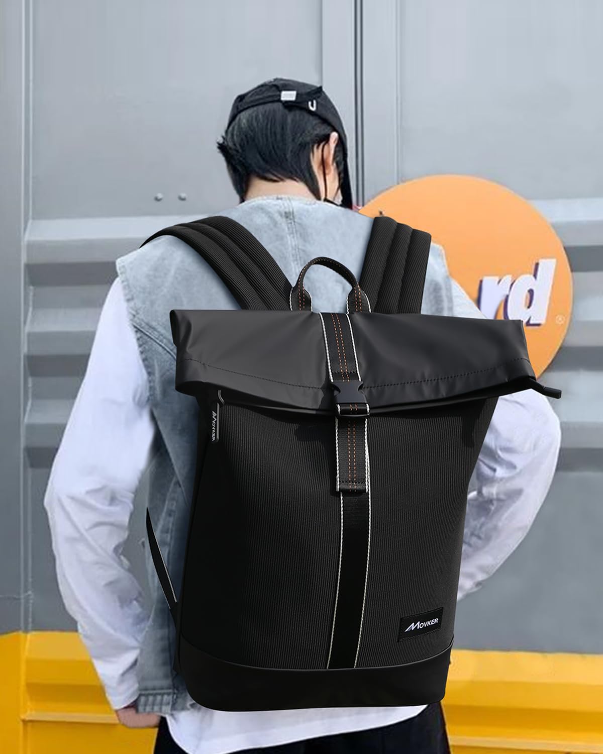 Movker Rolltop Commuter Backpack with Laptop Compartment