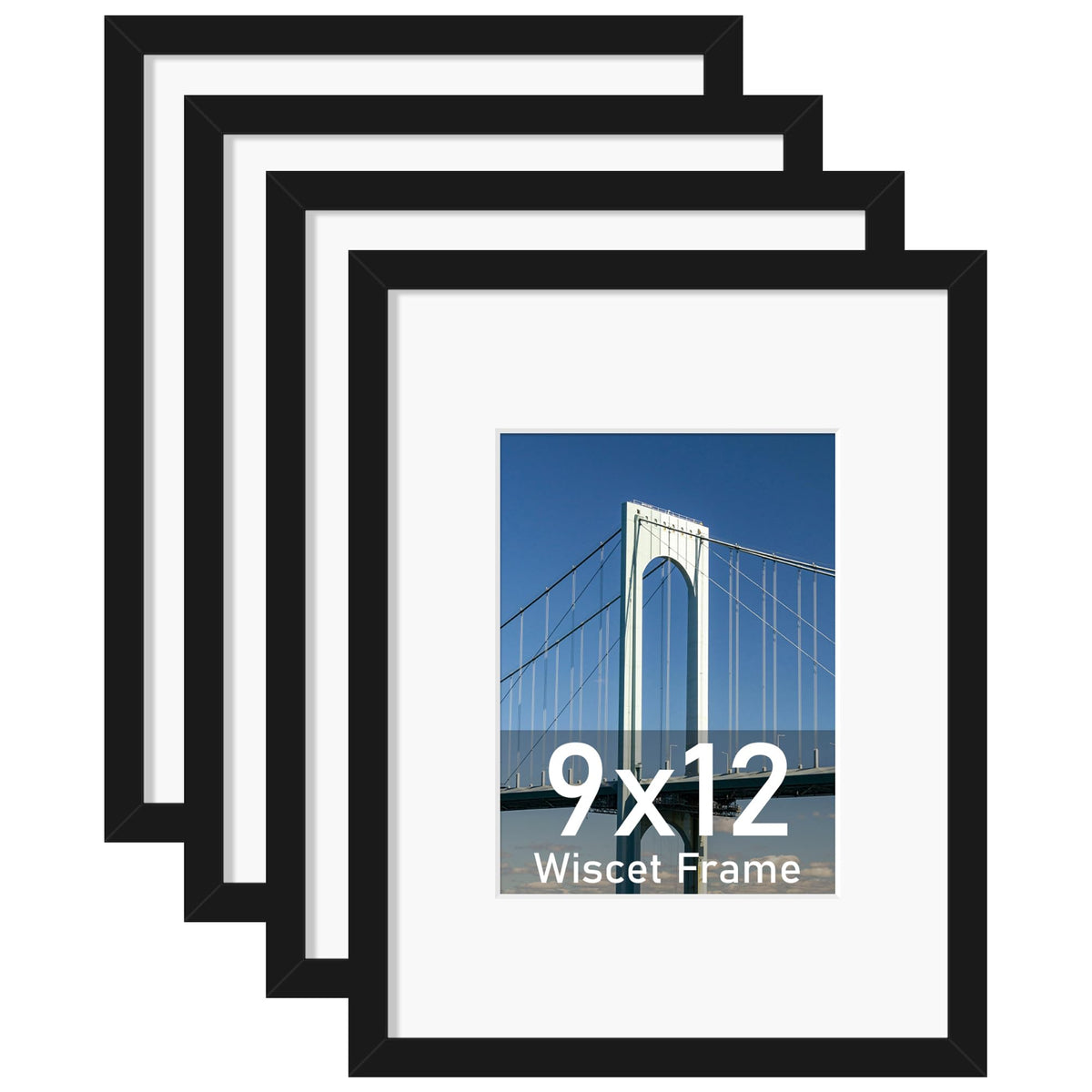 4 Pack 9x12 Picture Frames with Mat