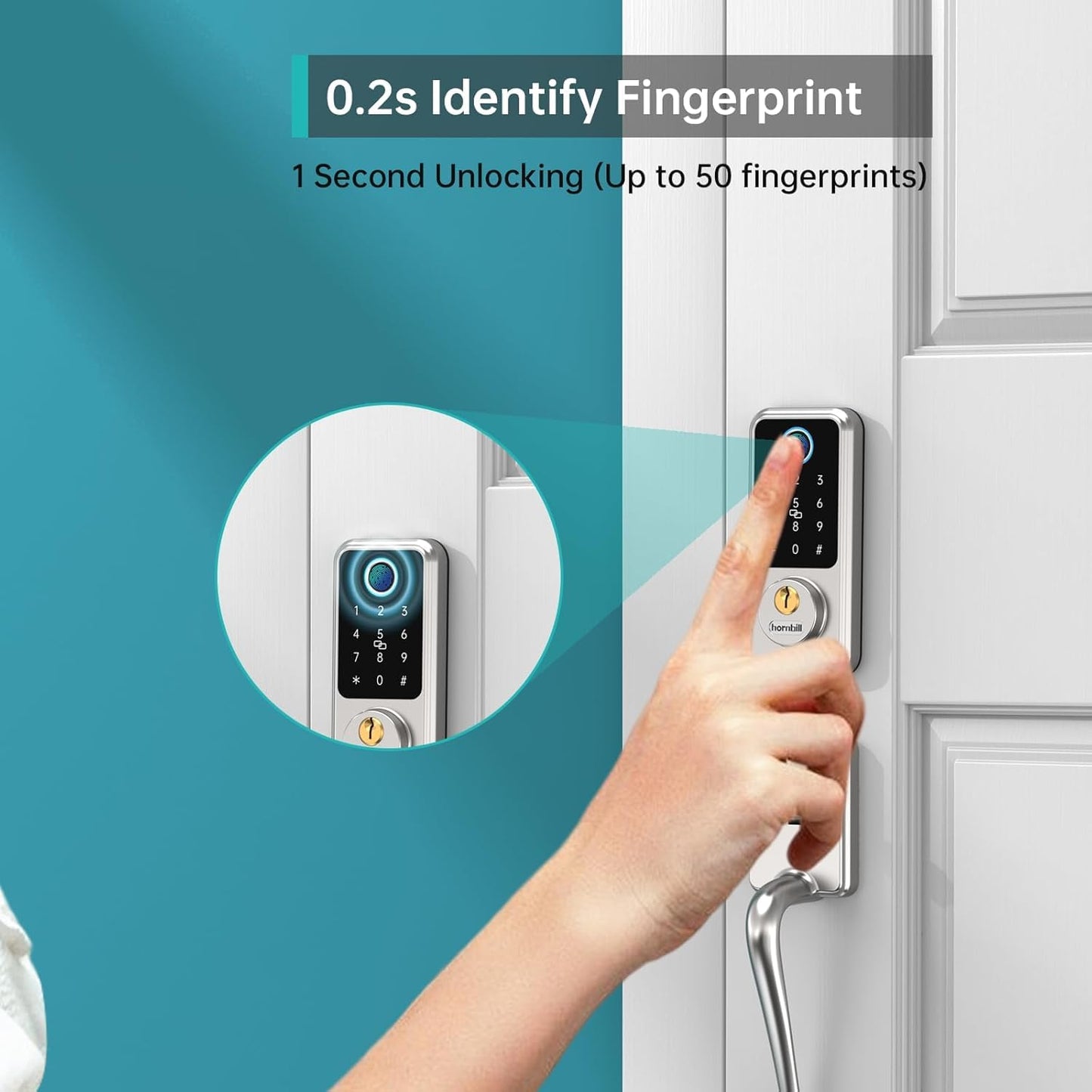 Hornbill Keyless Smart Deadbolt with Fingerprint Access