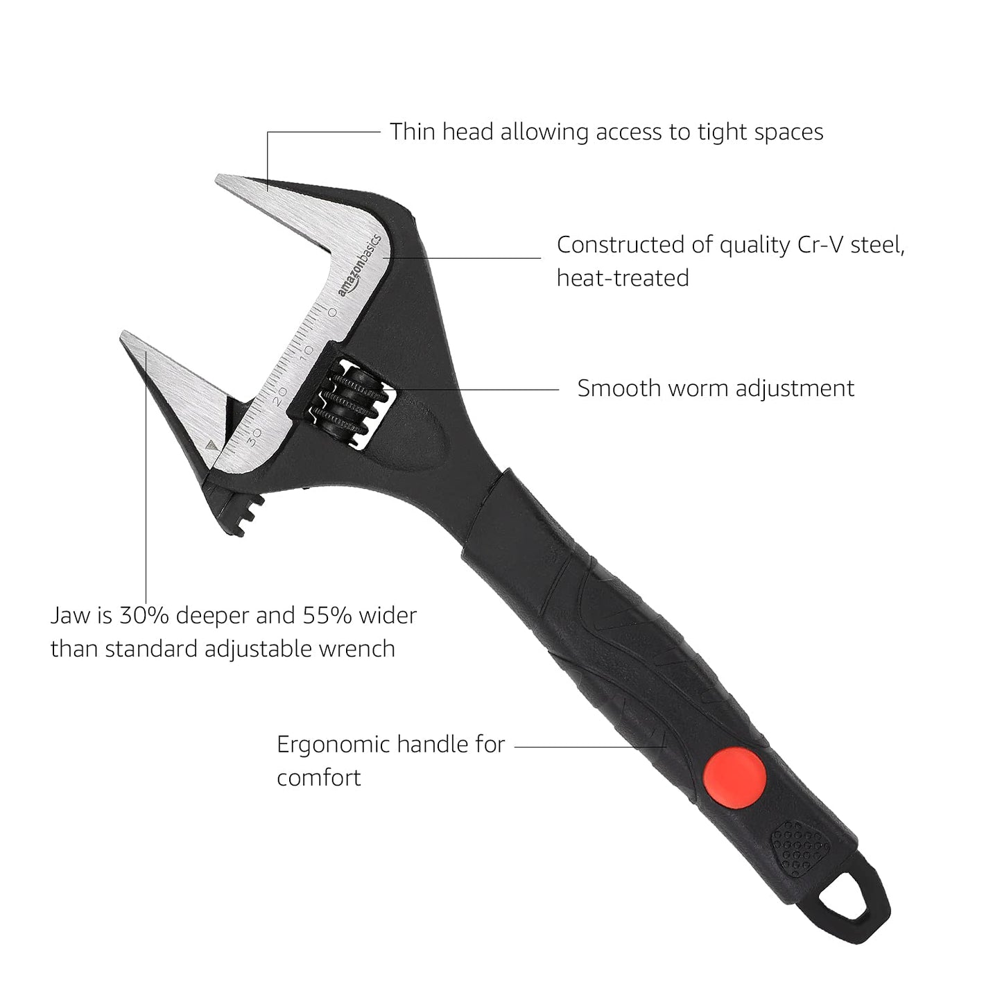 4-Piece Adjustable Wrench Set by Amazon Basics