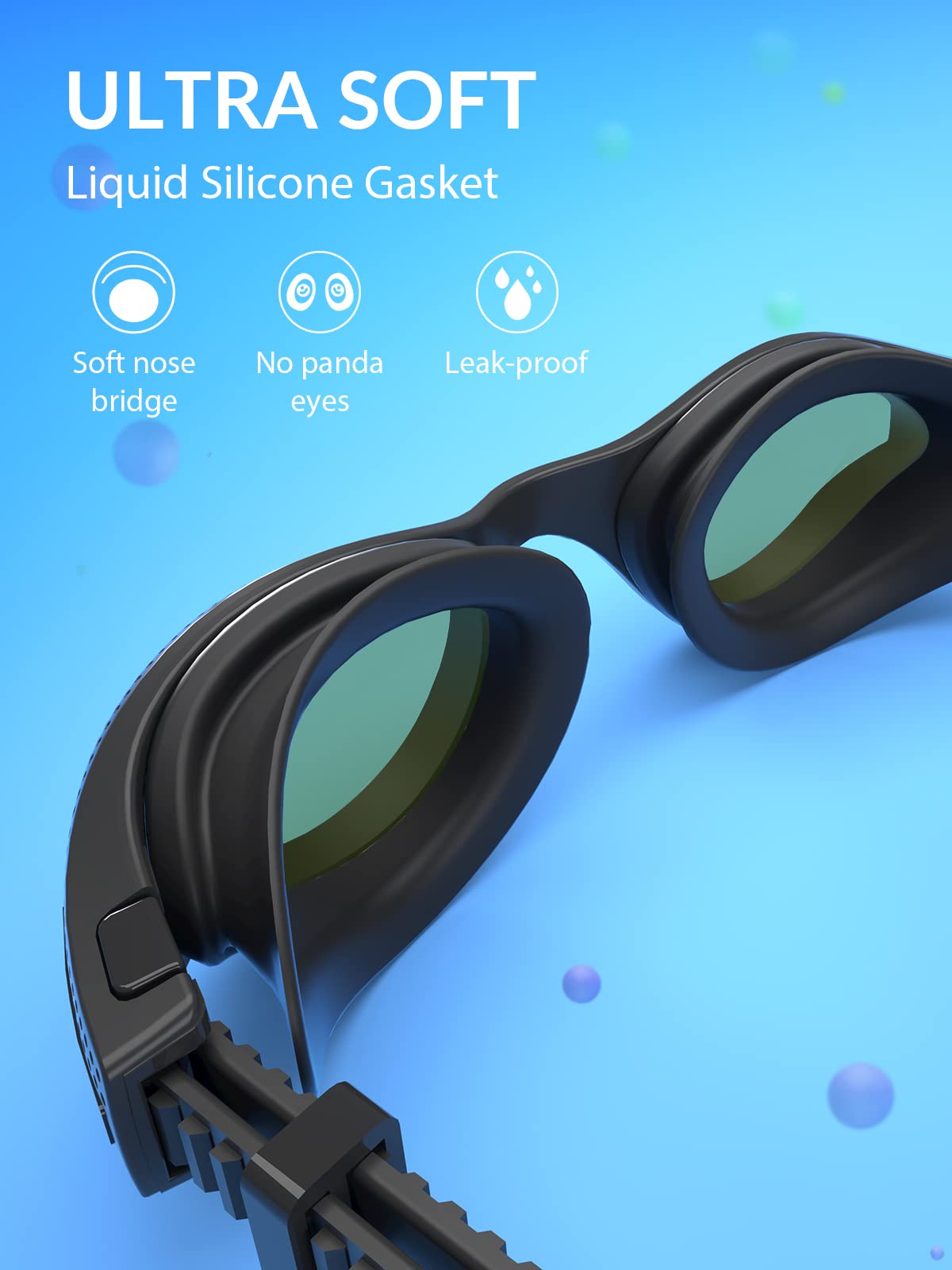 Cienfy Unisex-Adult Swim Goggles, Polarized Goggles Swimming Men Women, Anti-fog Leak-proof Clear Vision Underwater