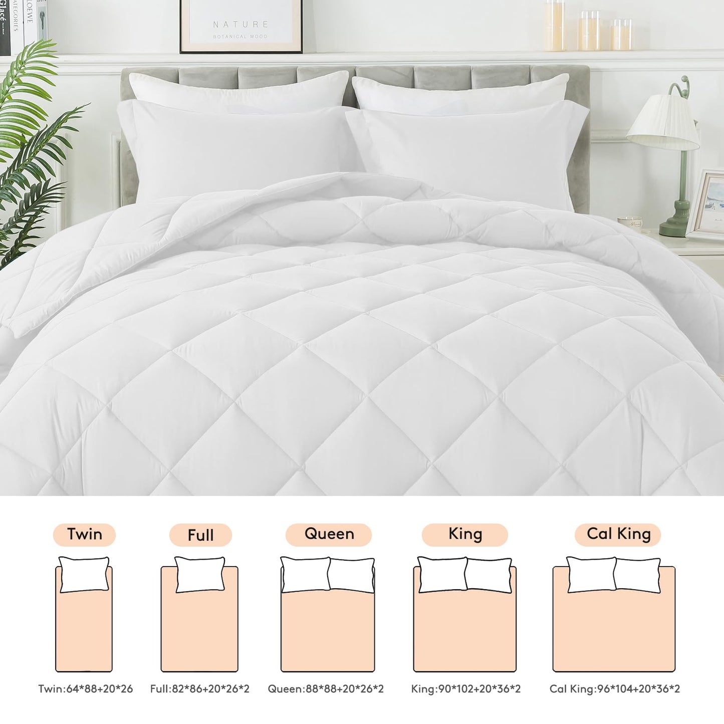 HYLEORY Twin Comforter Set - Lightweight & Washable