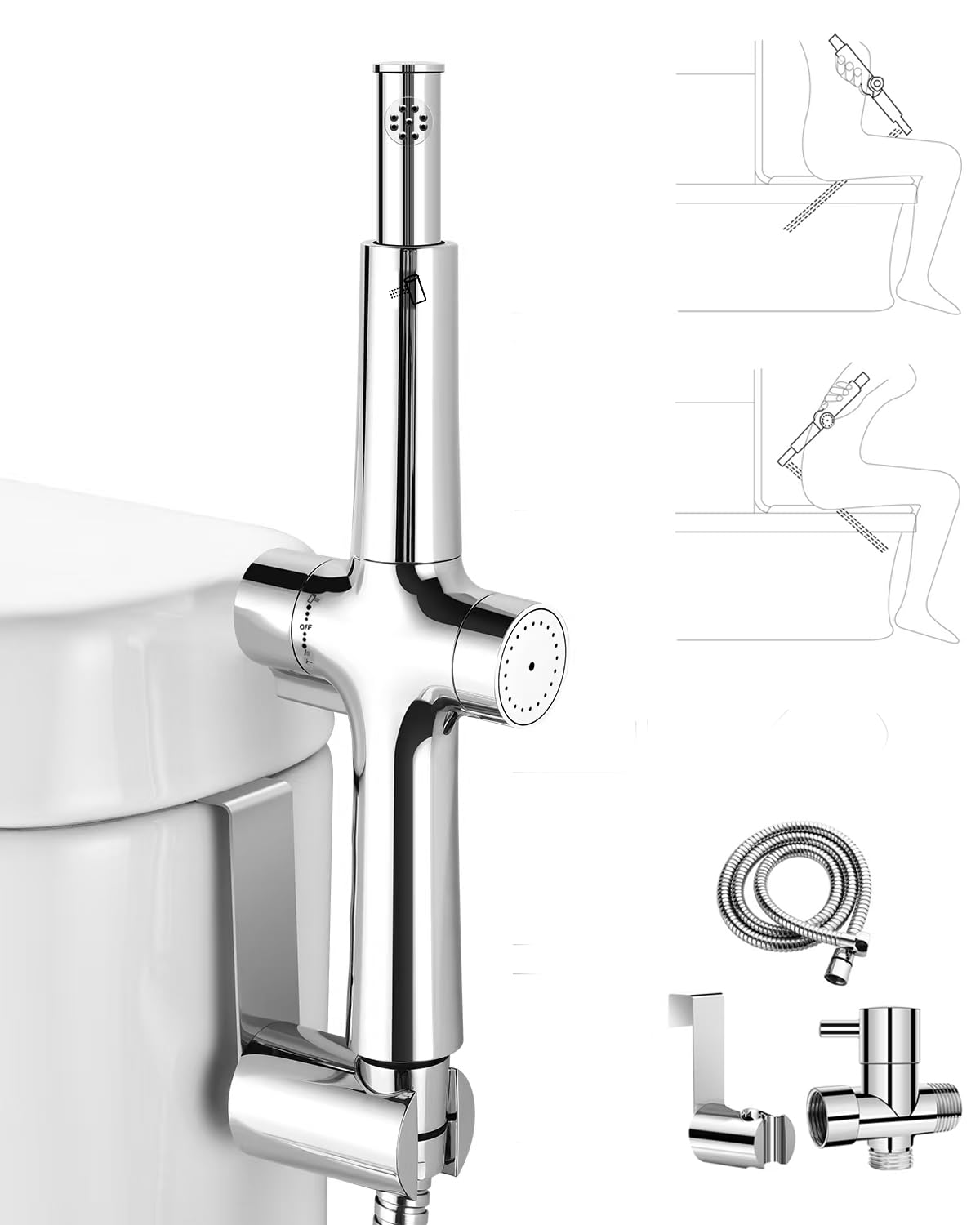 Handheld Bidet Sprayer with Dual Nozzle System