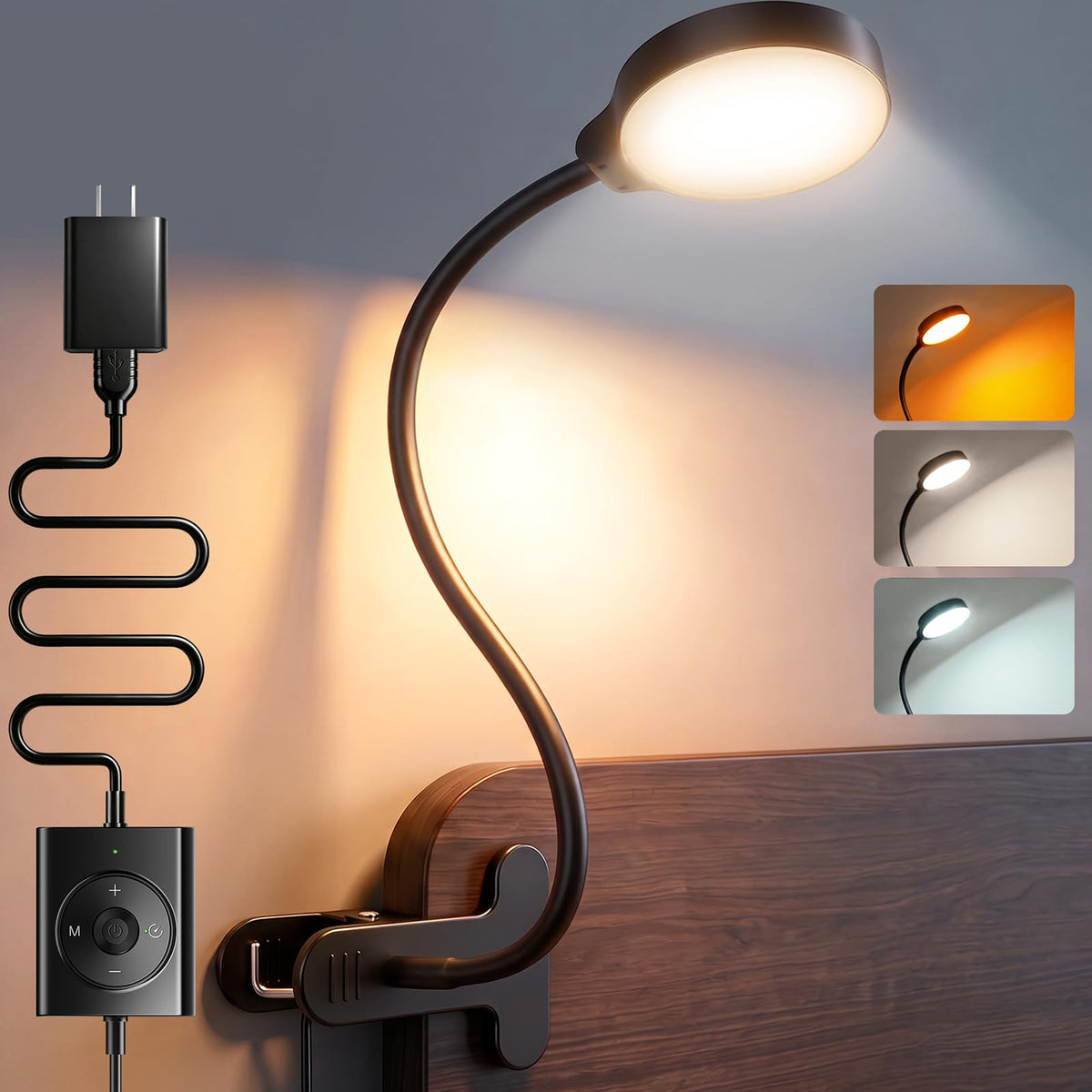 Glocusent Dimmable Clip On Reading Light