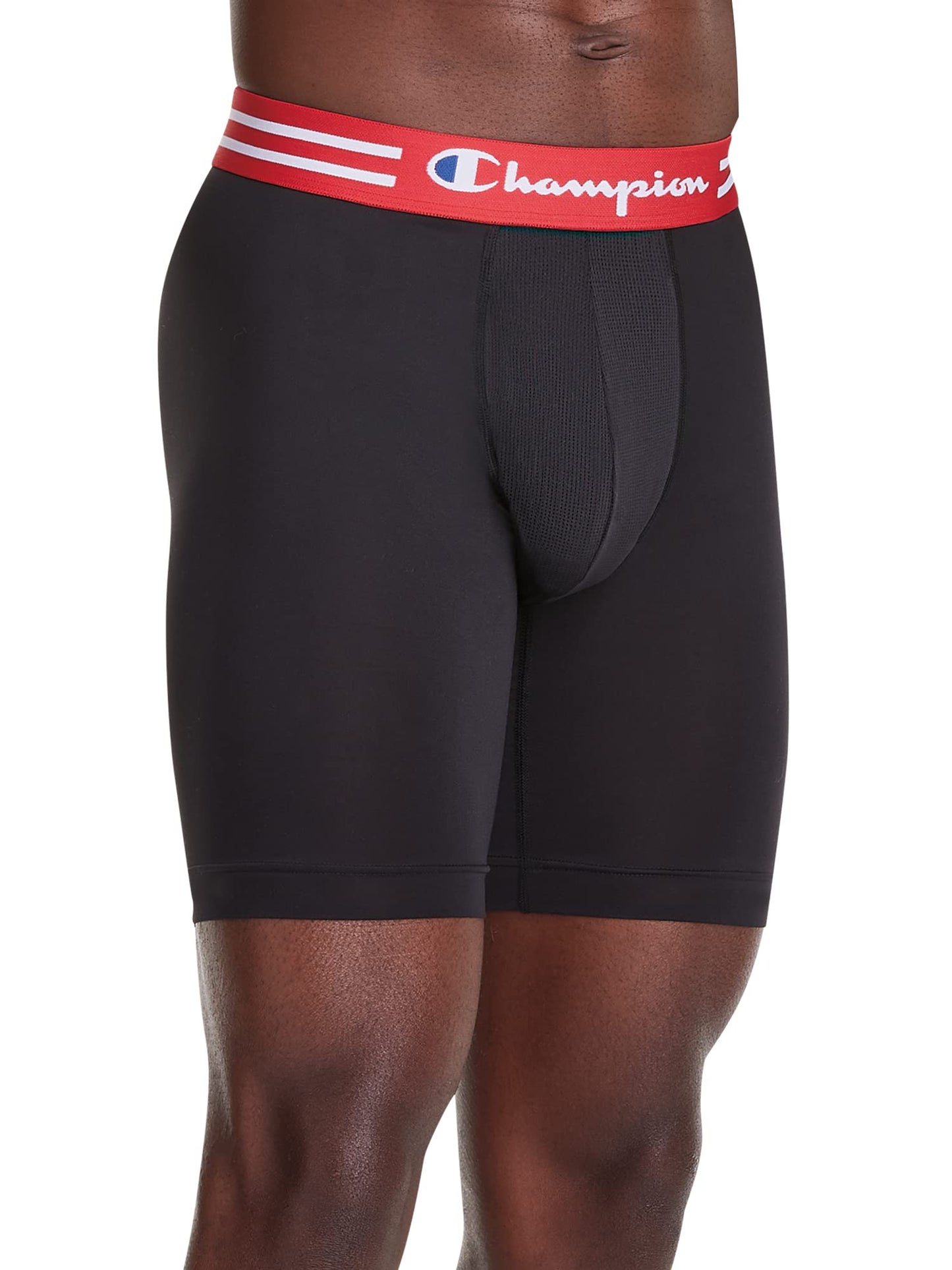 Champion Men's Cotton Stretch Boxer Briefs, Black