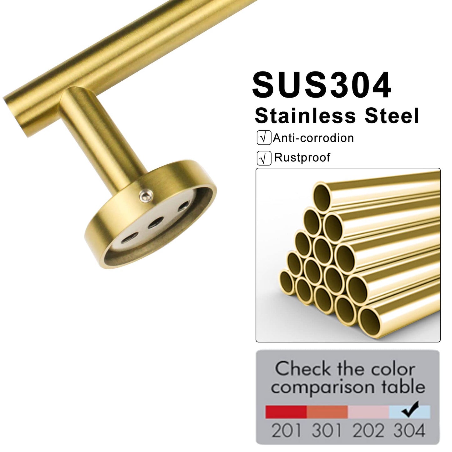 Cilee Gold Toilet Paper Holder,Bathroom Tissue Holder Paper Roll,SUS304 Stainless Steel Toilet Roll Holder for Bathroom, Kitchen, Washroom Wall Mount
