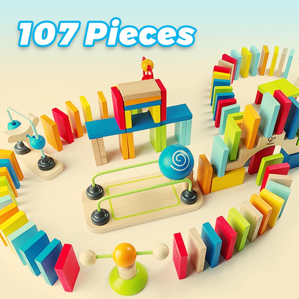 Hape Wooden Domino Set with 107 Building Pieces