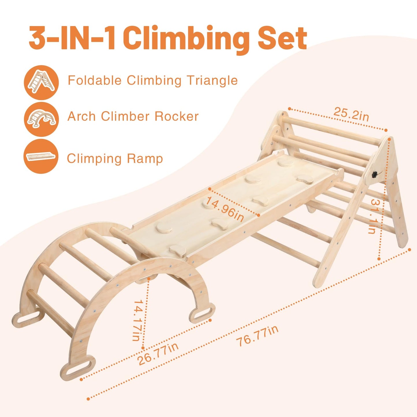 Wooden Climbing Triangle for Toddlers - Montessori Toys