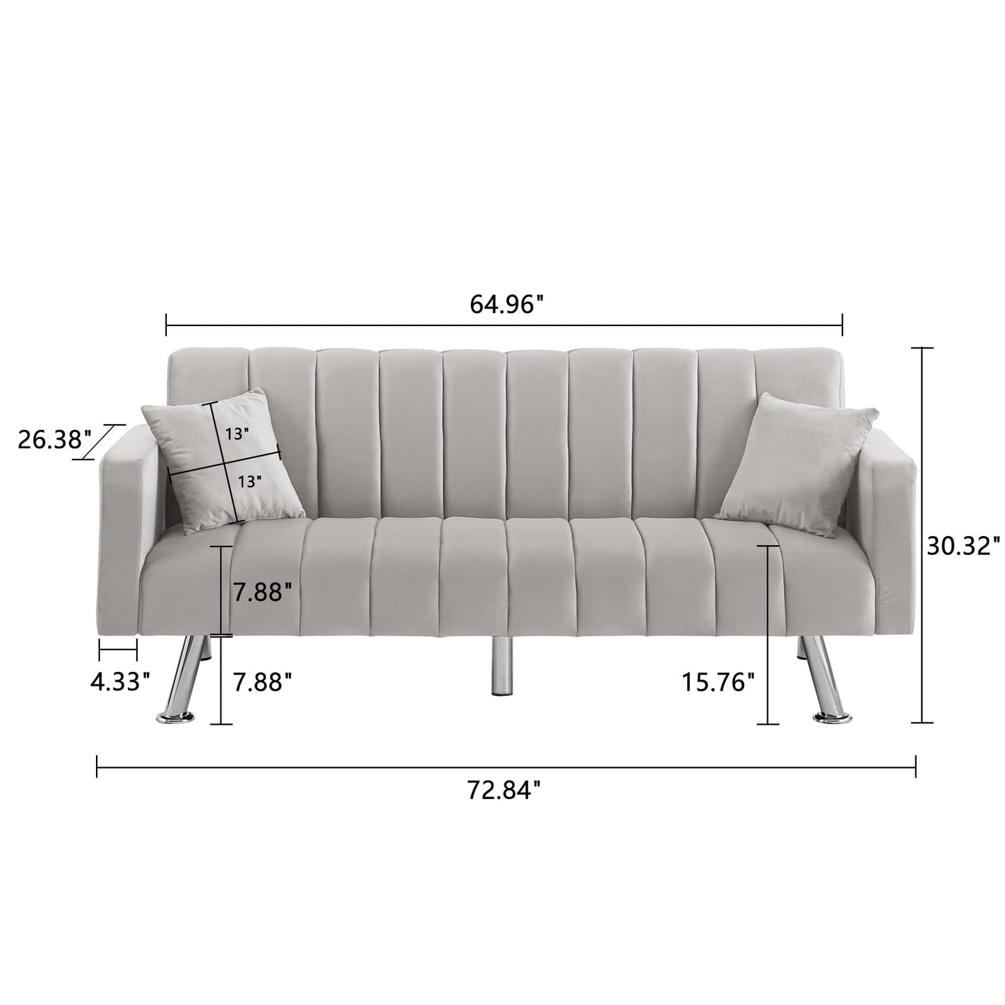 AWQM Modern Convertible Sofa Bed with Pillows