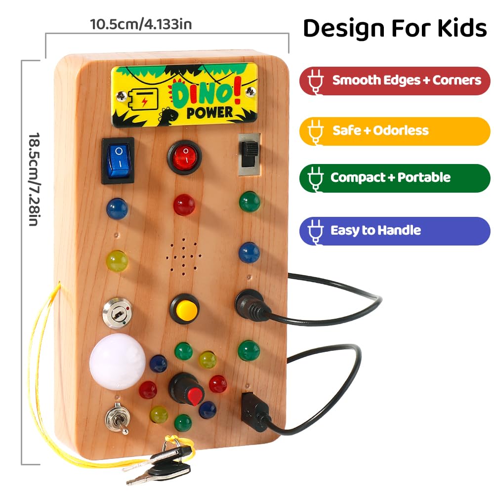 Montessori Wooden Sensory Board with LED Lights