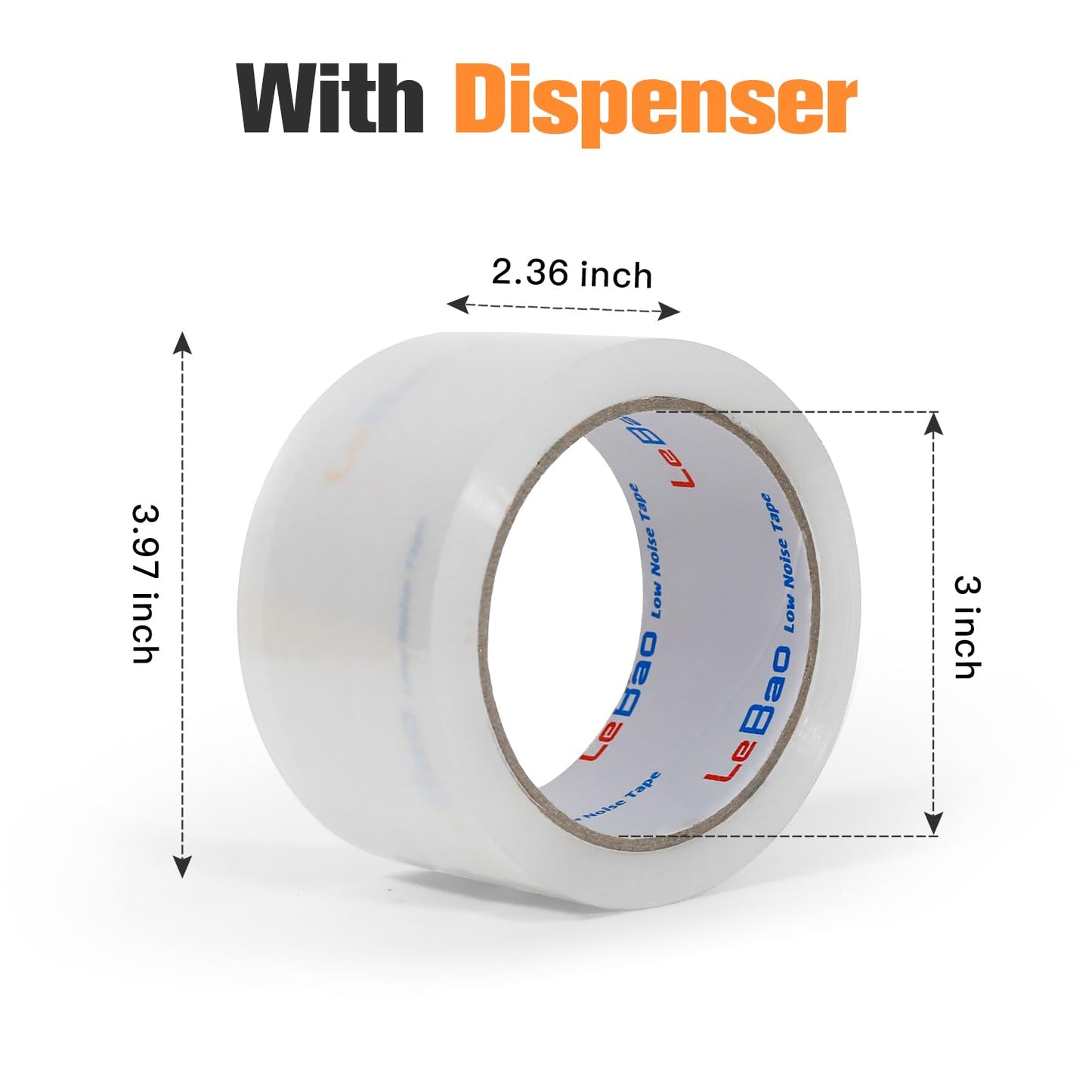 LeBao Noiseless Heavy Duty Packing Tape Rolls