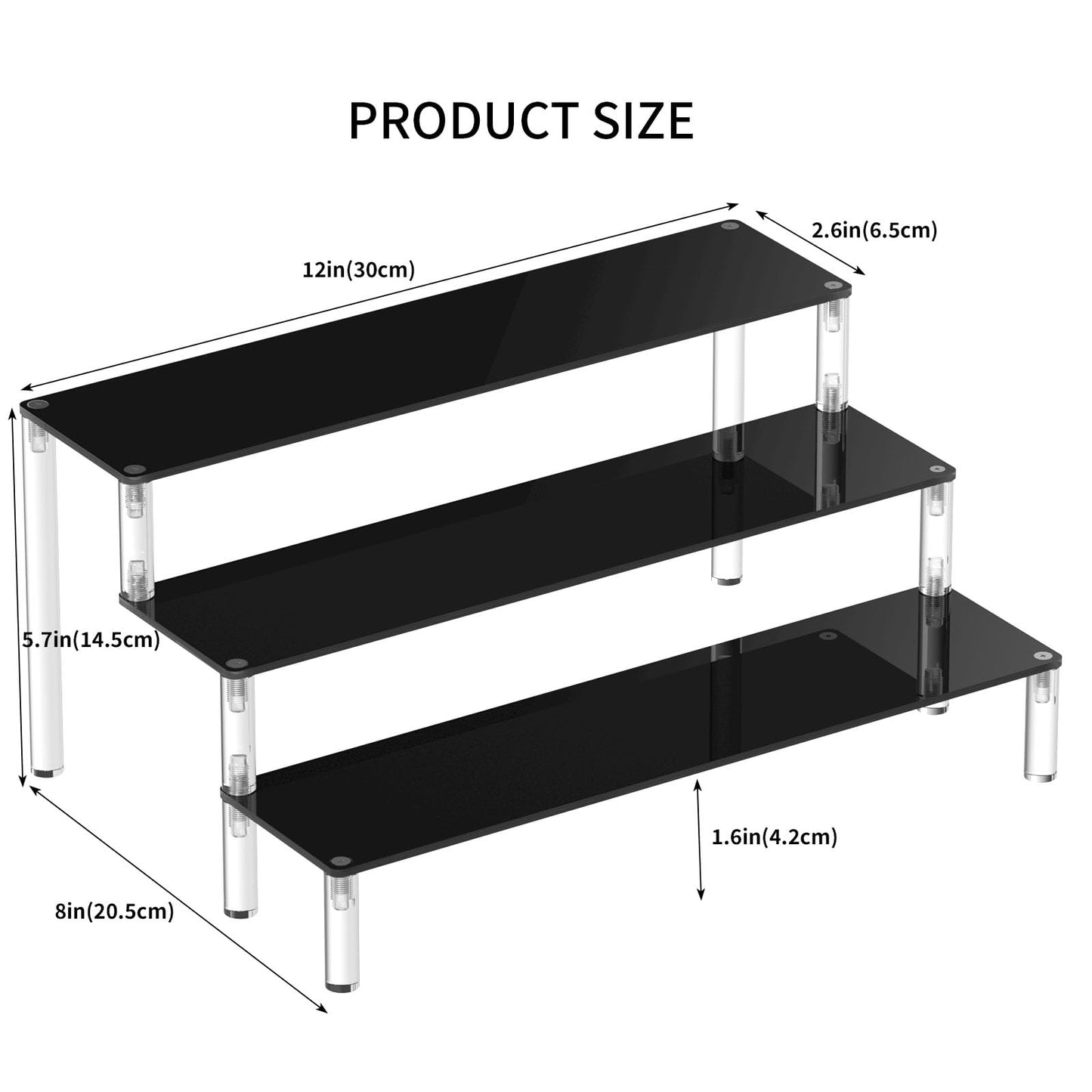 Acrylic Display Risers,Perfume Organizer,Display Riser,Cupcake Display Stand Steps, Organizer Shelf Stand for Figures, Dessert, Cosmetics, Lotion, Cream and Cologne Organizer