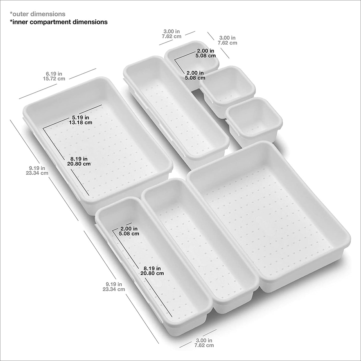 madesmart 8-Piece Customizable Drawer Organizer Set