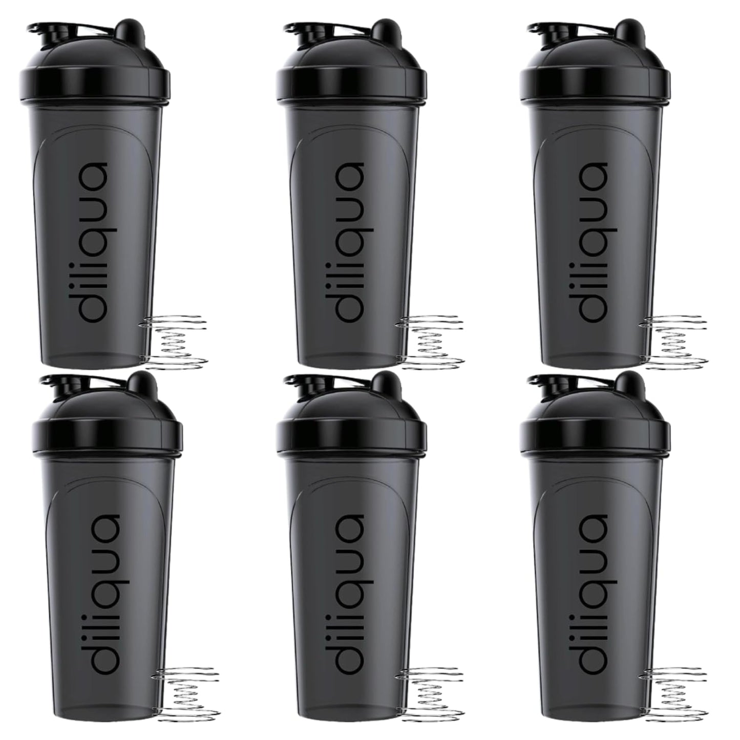 BPA-Free 6 Pack Protein Shaker Bottles 24 oz
