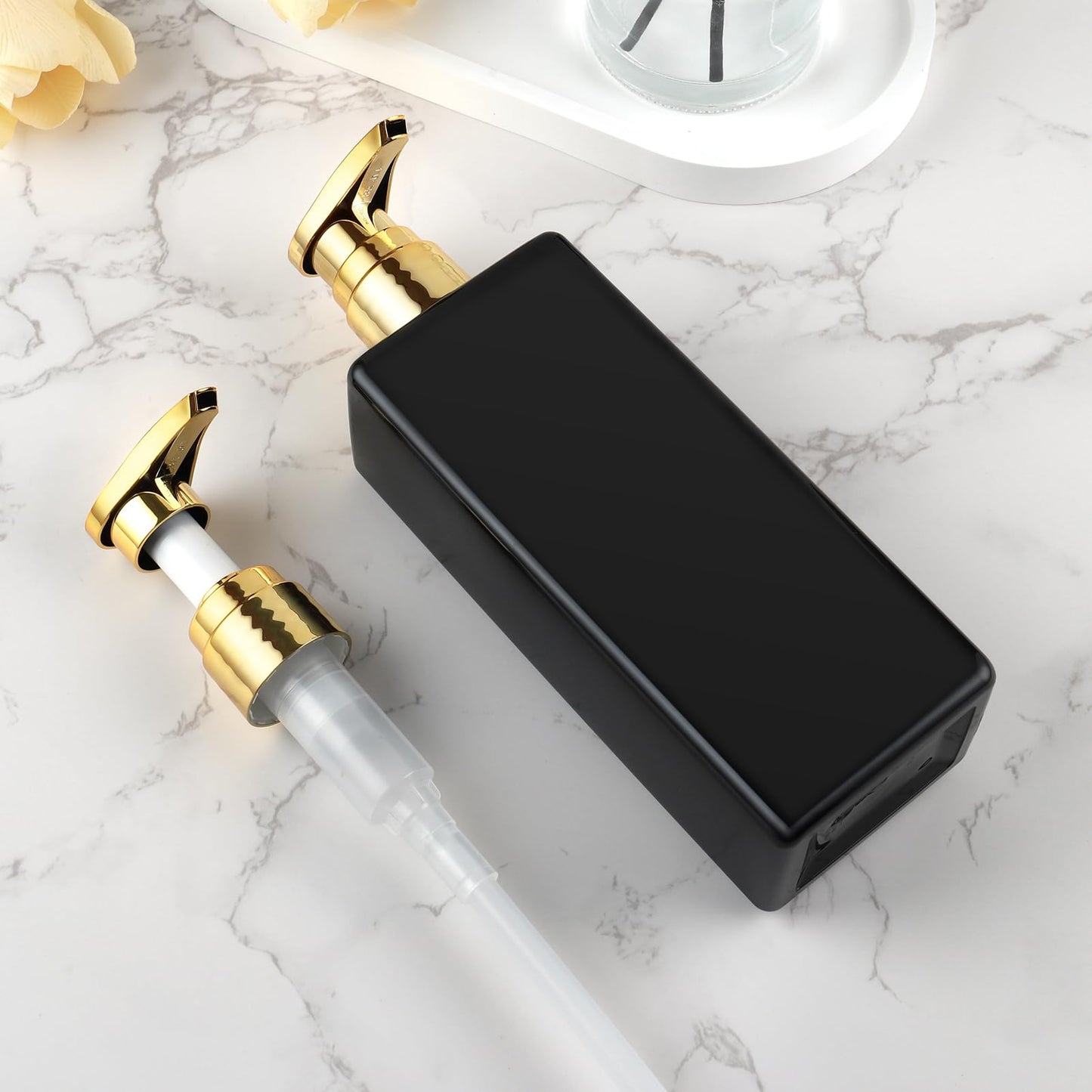 3 Pack Soap Dispensers with Gold Pumps