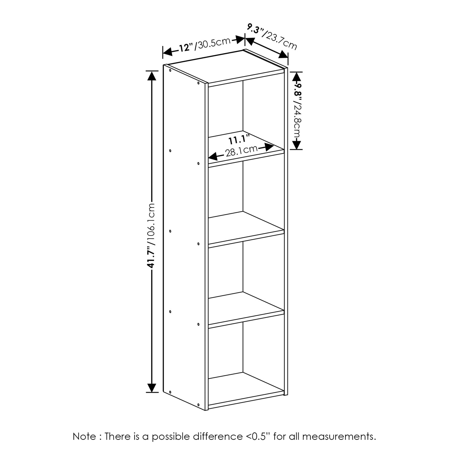 4-Tier Bookcase Storage by Furinno