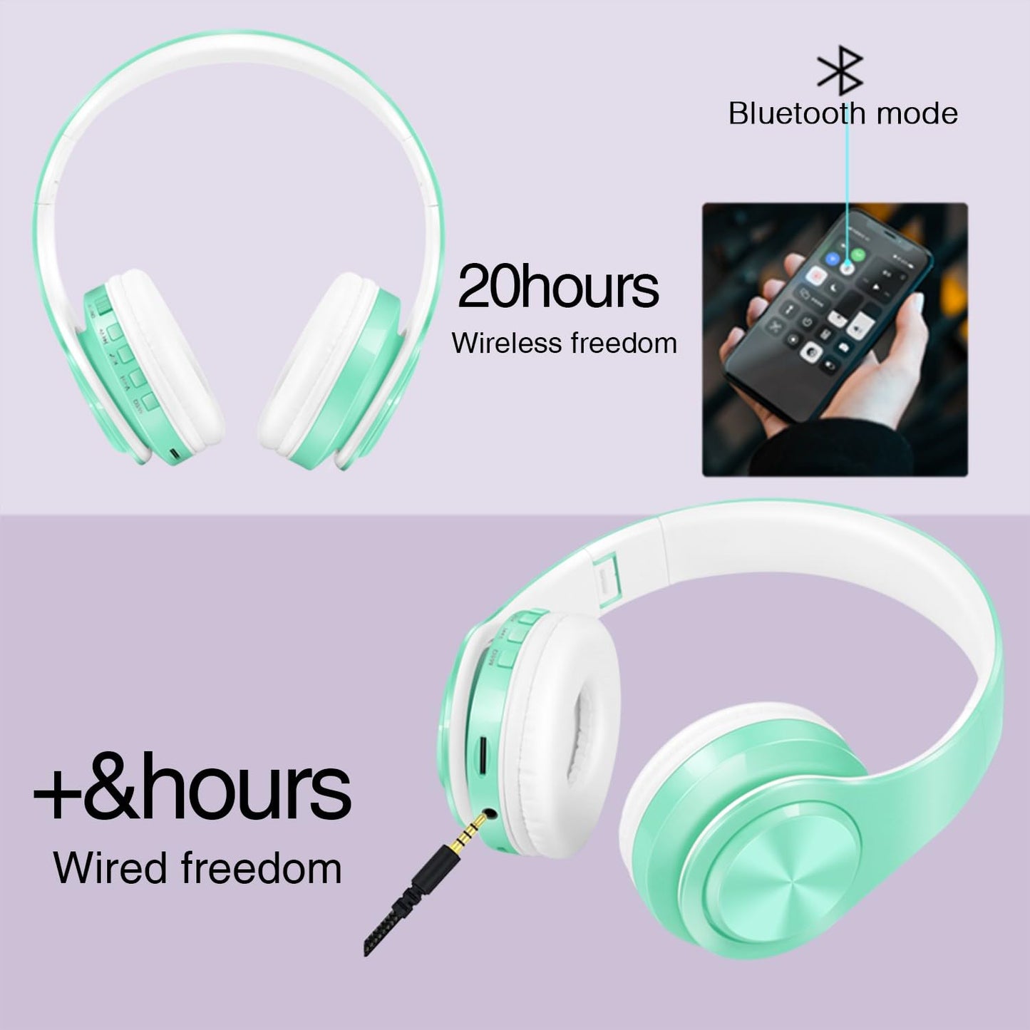 Bluetooth Over-Ear Headphones with FM & Micro SD