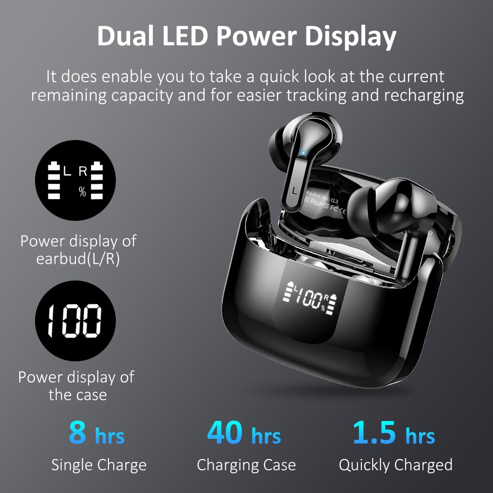 Wireless Earbuds with Noise Cancelling and Bass