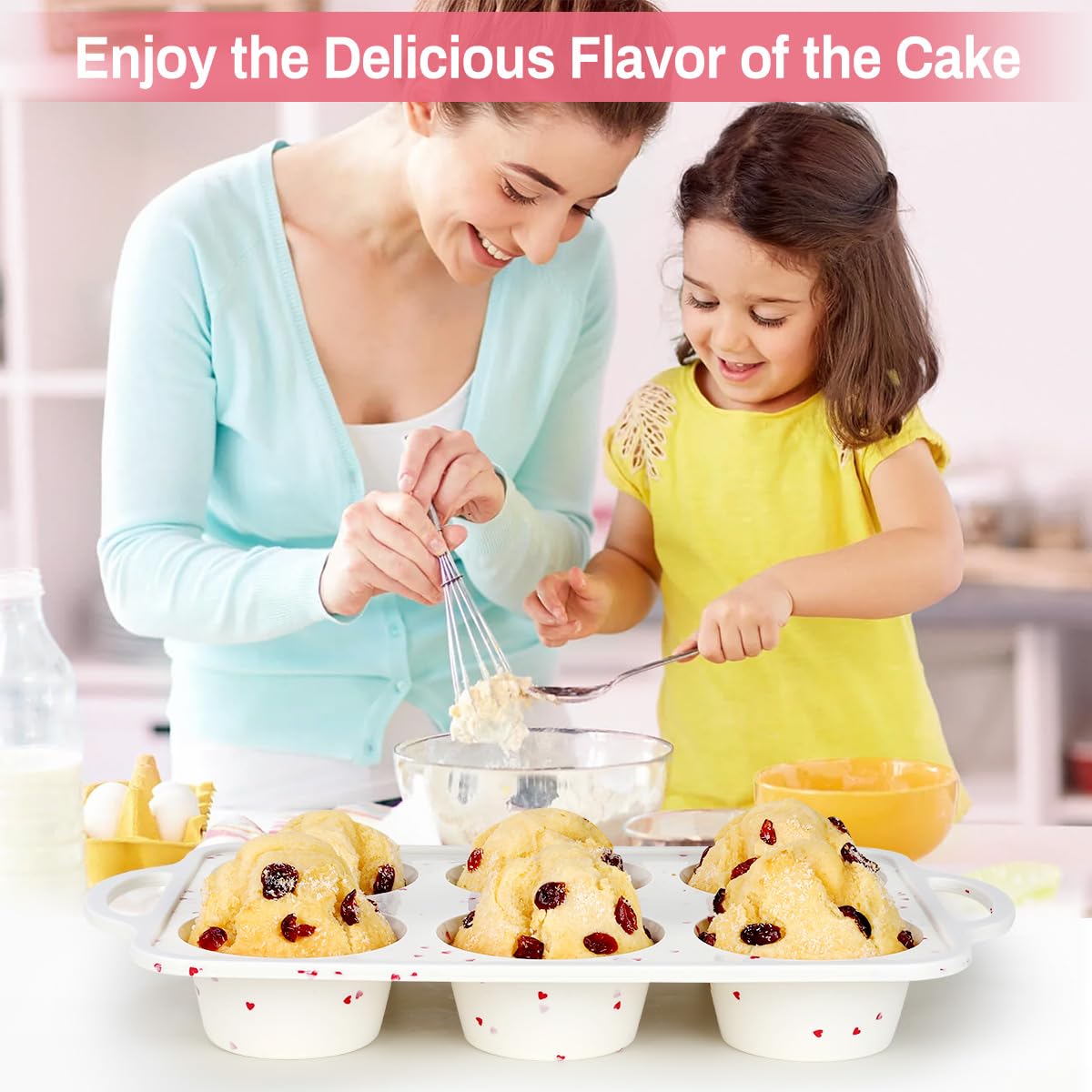 6-Cup Jumbo Size NonStick Silicone Muffin Pan for Baking with Metal Reinforced Frame BPA Free Silicone Jumbo Cupcake Pan for Oven Dishwasher Safe