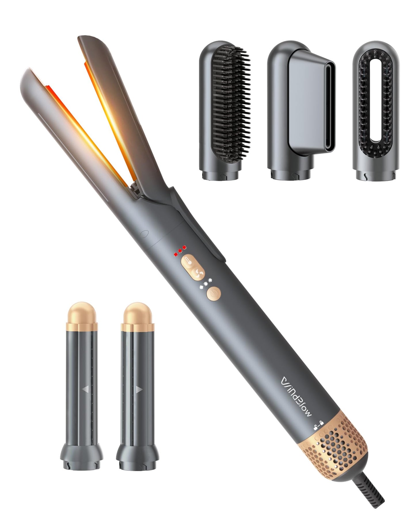6-in-1 Hair Dryer Brush Styler with Attachments