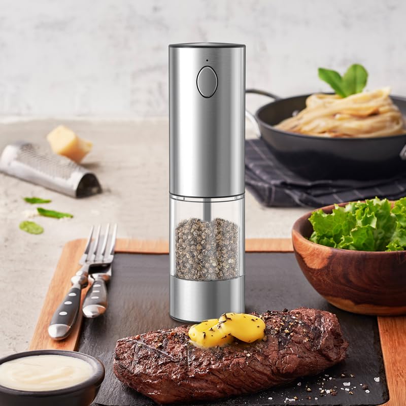 Electric Salt and Pepper Grinder Set with LED