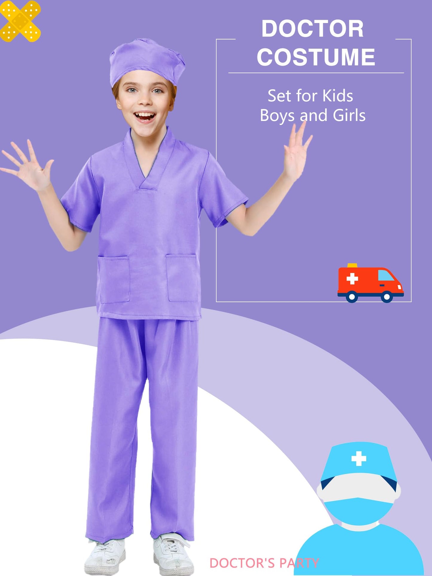 Kids Doctor Scrubs Costume Set for Dress Up