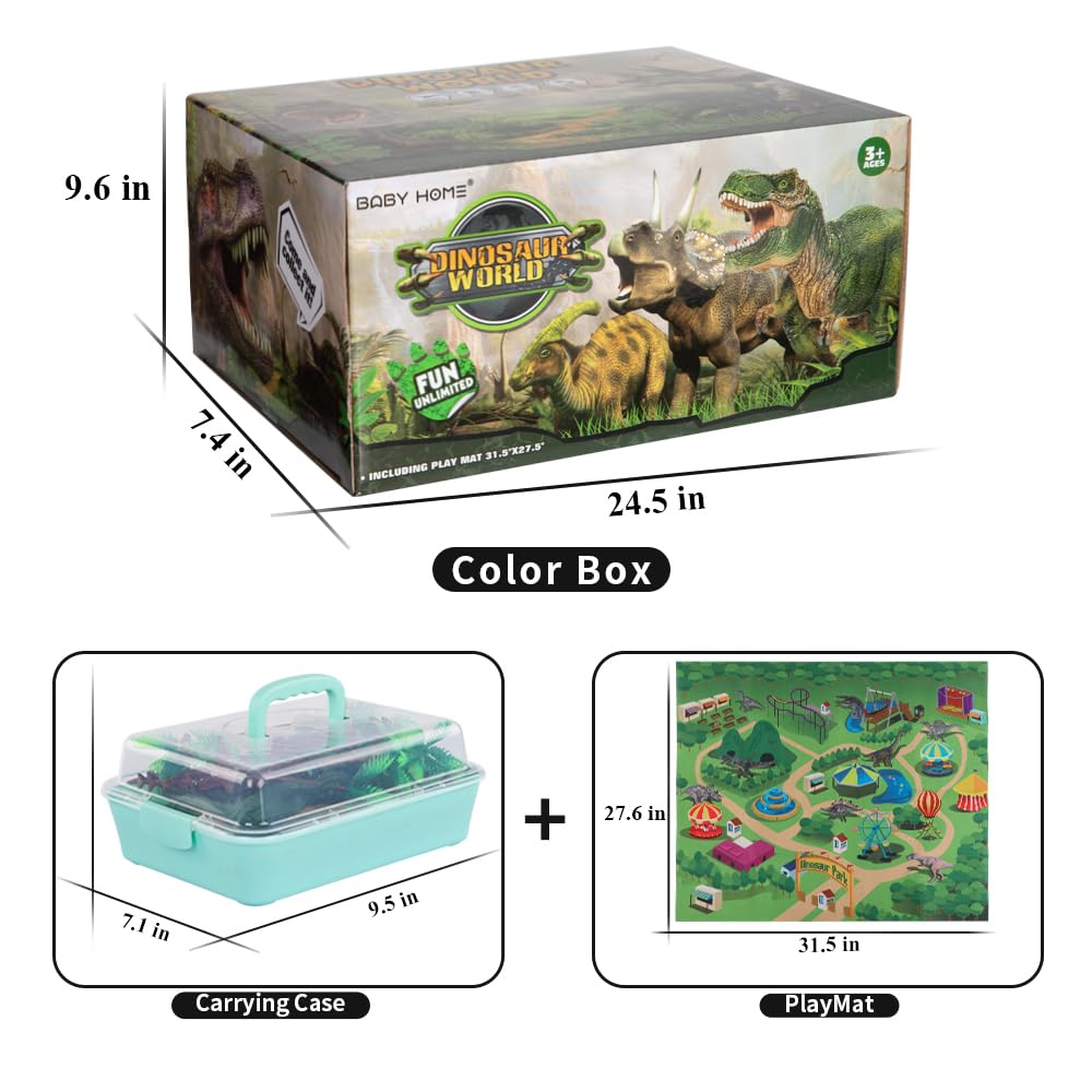 Dinosaur Figures Playset with Mat and Trees