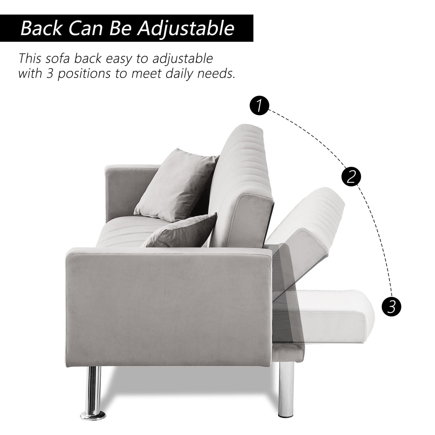 AWQM Modern Convertible Sofa Bed with Pillows