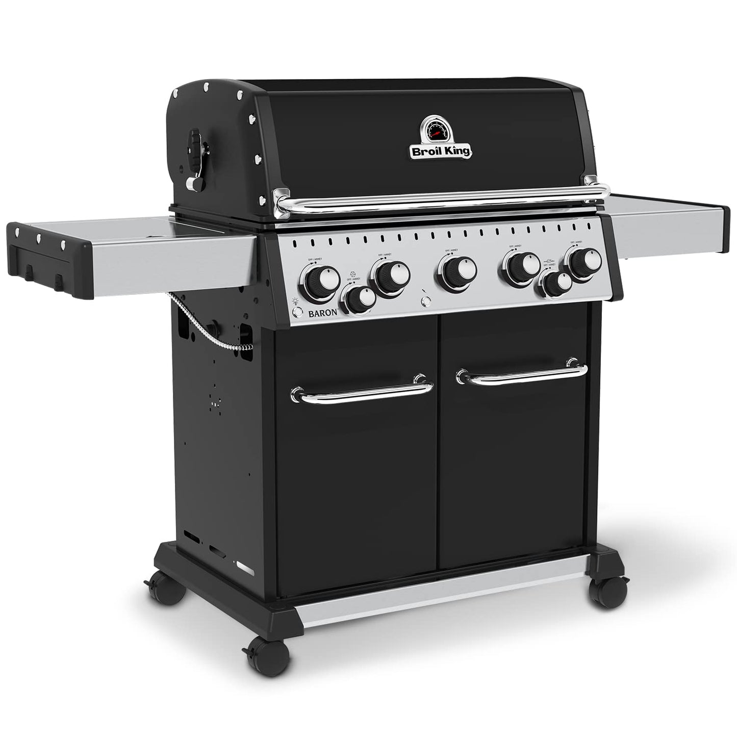 Broil King, Baron 590 Pro, 876244, Liquid Propane (LP), 5-Burner, Silver, Black