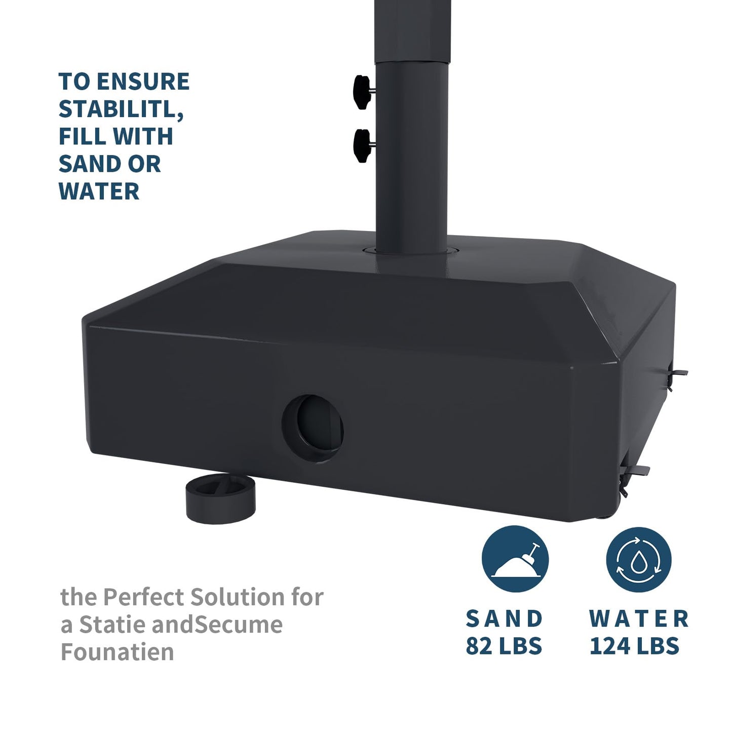 Heavy Duty Patio Umbrella Base with Wheels