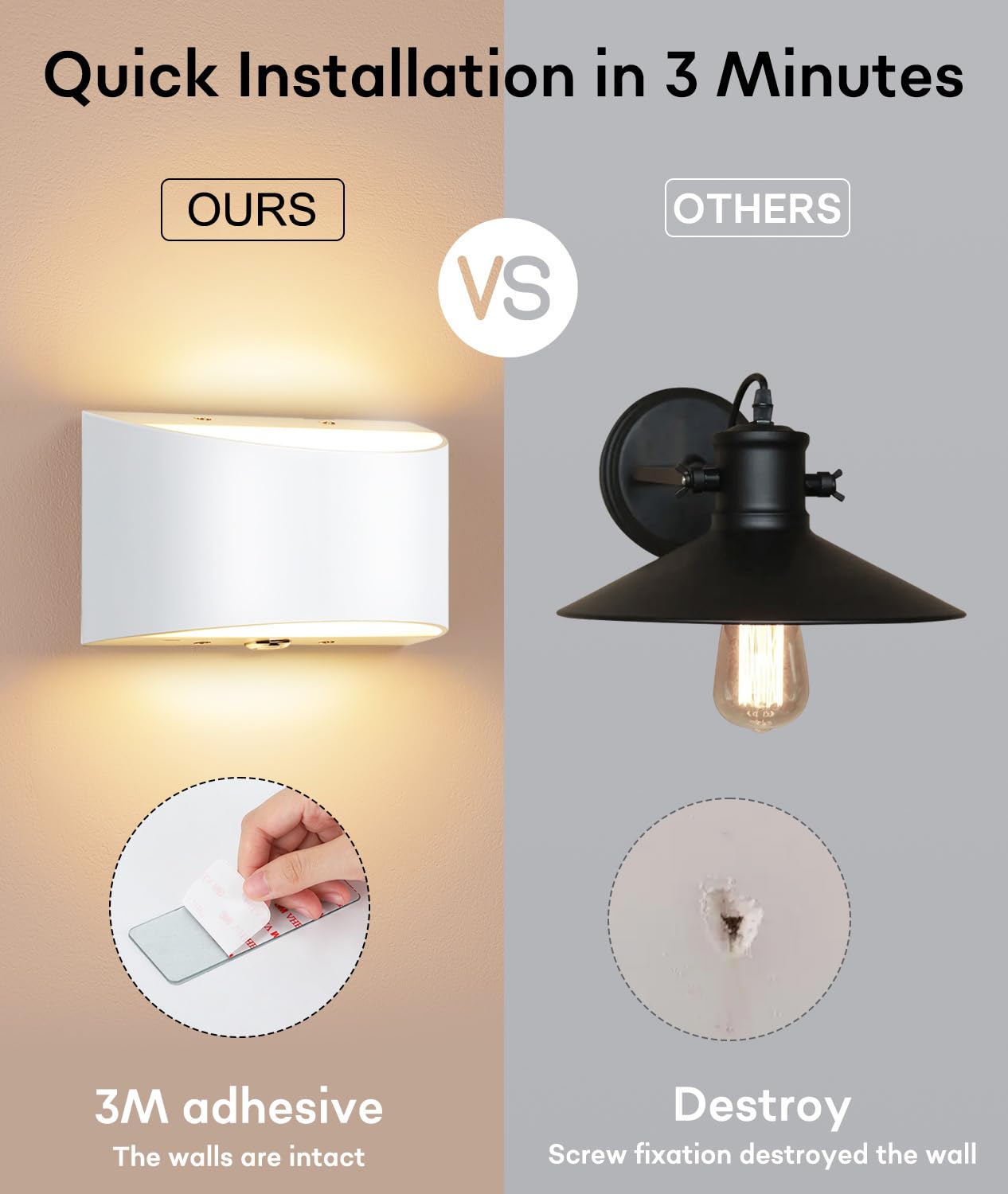 Lightess Rechargeable Wall Sconce for Modern Spaces